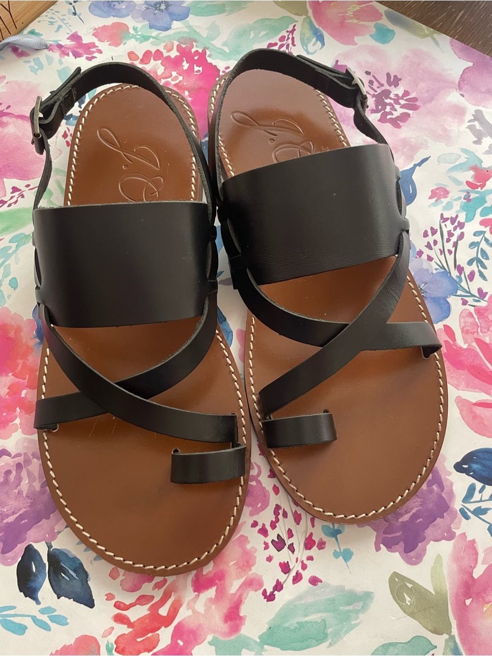 J.Crew leather crisscross strap sandals